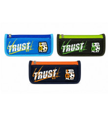 Пенал 2отделения 22x9cм "TRUST", ассорти, 68113 (48/288)