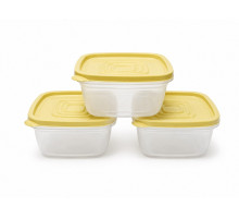 Set 3 recipiente, 500 ml, plastic, 12,5 x 12,5 x 7 cm (75)