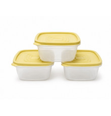 Set 3 recipiente, 500 ml, plastic, 12,5 x 12,5 x 7 cm (75)