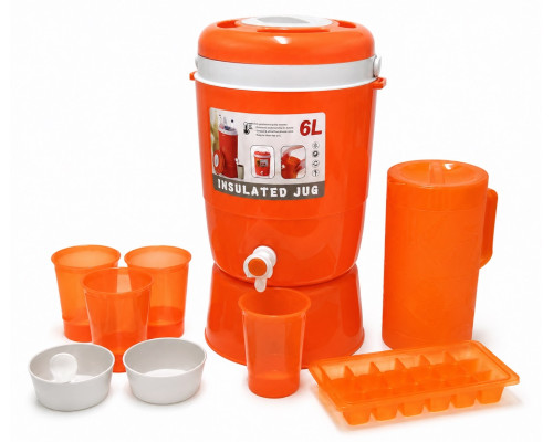 Set picnic cu recipient termic de 6 litri și vesela, plastic (12)