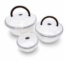 Set 3 recipiente cu site, plastic 3400/1800/650 ml. (24)