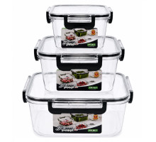 Set 3 recipiente cu clic, plastic 4500/3000/1000 ml. (18)