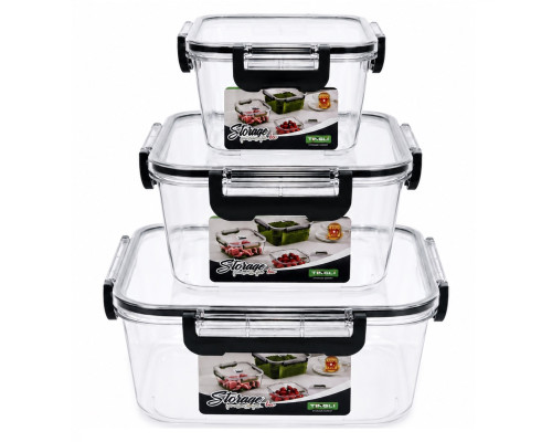 Set 3 recipiente cu clic, plastic 4500/3000/1000 ml. (18)