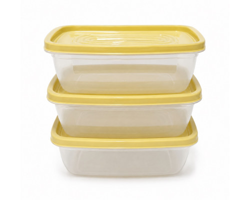Set 3 recipiente, 750 ml, plastic, 18 x 12 x 7 cm (72)