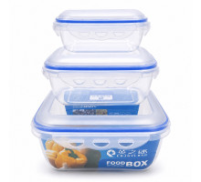 Set 3 recipiente cu clic, plastic 2800/1500/650 ml. (24)