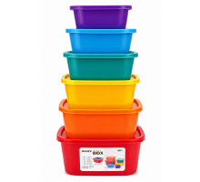 Set 6 recipiente, 3000-260 ml, plastic, multecolore (24)