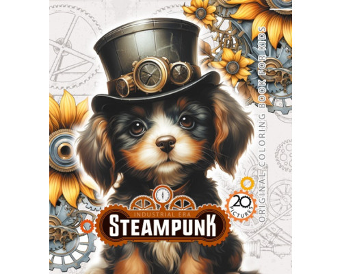 Раскраска 160х160 мм, 48 стр, "STEAMPUNK DOG" 23385 (10)