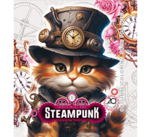 Раскраска 160х160 мм, 48 стр, "STEAMPUNK CAT" 23386 (10)