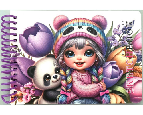 Скетчбук A6, спираль, 24 л, 100г/м2, твердая обложка N9849 (120)