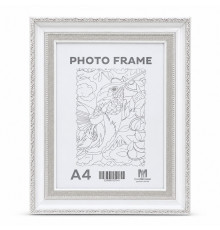 Rama foto А4 alb cu ornament argintiu, 50 mm F5033-015S CM*7541