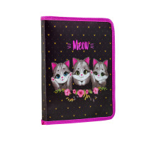 Mapa p/u caiete A5 pe fermoar, plastic, "MEOW" (480)