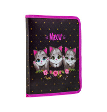 Mapa p/u caiete A5 pe fermoar, plastic, "MEOW" (480)