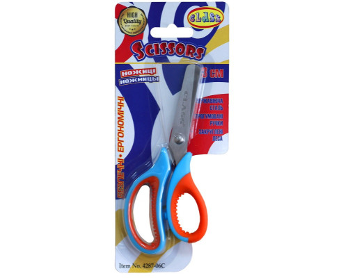 Foarfece pentru copii 13,3 cm, manere cauciucate, albastru 4287-06C, CLASS(24)