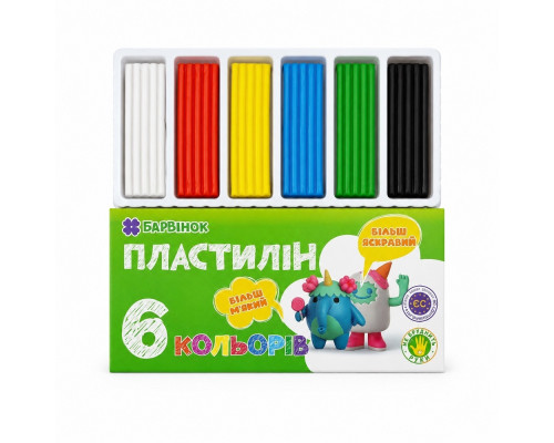 Пластилин "Чистые руки" 6 цв, 120 гр., 6-430, БАРВІНОК (20/80)