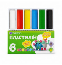 Пластилин "Чистые руки" 6 цв, 120 гр., 6-430, БАРВІНОК (20/80)