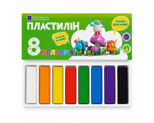 Plastilina"Maini curate" 8 culori, 160 gr., 6-431, БАРВІНОК (20/80)