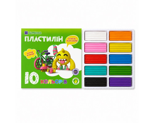 Пластилин "Чистые руки" 10 цв, 200 гр., 6-432, БАРВІНОК (20/60)