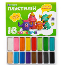 Plastilina"Maini curate" 16 culori, 320 gr., 6-434, БАРВІНОК (20/40)