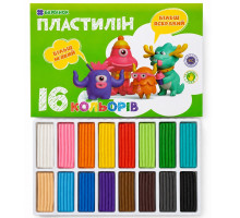 Пластилин "Чистые руки" 16 цв, 320 гр., 6-434, БАРВІНОК (20/40)