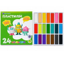 Plastilina"Maini curate" 24 culori, 480 gr., 6-435, БАРВІНОК (10/30)