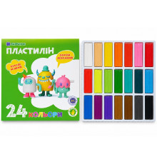 Plastilina"Maini curate" 24 culori, 480 gr., 6-435, БАРВІНОК (10/30)