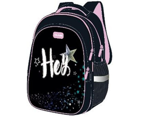 Ghiozdan cu spate ortopedic „Stars”, 3 compartimente, 37x29x17 cm, 26-8801-1C, CLASS