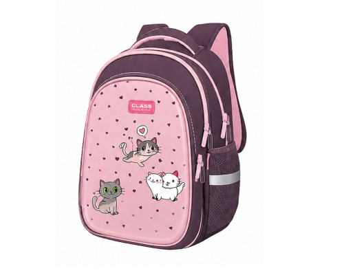 Ghiozdan cu spate ortopedic „Cats”, 3 compartimente, 37x29x17 cm, 26-8801-2C, CLASS