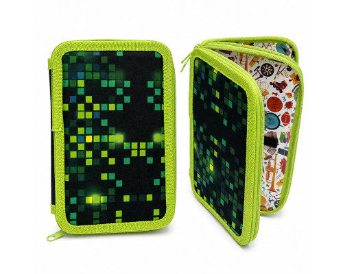Penar rigid 2 compartimente, Green Pixel 12,5*19,5*4