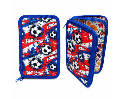 Пенал твердый 2 отдела, Football 12,5*19,5*4