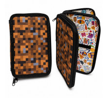 Penar rigid 2 compartimente, Brown Pixel 12,5*19,5*4