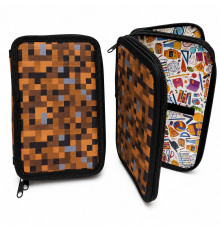 Penar rigid 2 compartimente, Brown Pixel 12,5*19,5*4