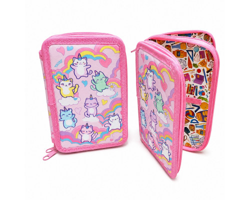 Пенал твердый 2 отдела, Unicorn Cats, 12,5*19,5*4