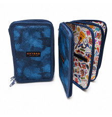 Пенал твердый 3 отдела, Blue Oxy Bag 12,5*19,5*5