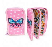 Пенал твердый 3 отдела, Butterfly, 12,5*19,5*5