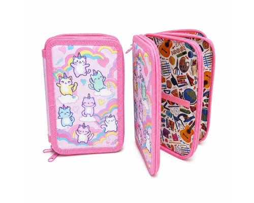 Penar rigid 3 compartimente, Unicorn Cats, 12,5*19,5*5