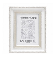 Rama foto A5 (15*20) alb cu ornament argintiu, 50 mm F5033-015S CM*7862