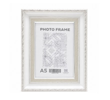 Фоторамка A5 (15*20) белая с серебряным орнаментом, 50 мм F5033-015S CM*7862