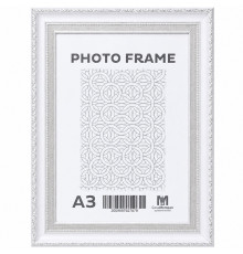 Rama foto A3 alb cu ornament argintiu, 50 mm F5033-015S CM*7879