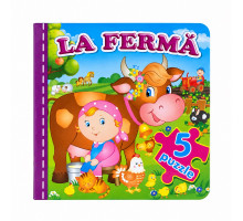 Cartea cartonata cu 5 puzzle. La Ferma. N*9768 (15.5X15.5)