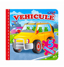 Cartea cartonata cu 5 puzzle. Vechicule. N*9775 (15.5X15.5)
