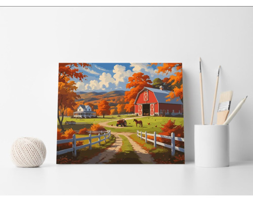 Set pictură pe numere 90*120 "Toamna la fermai" 6070