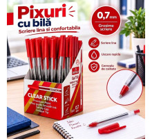 Шариковая ручка DOIPHLA Clear Stick GP730, красная, 0,7 мм (50/1000/4000)