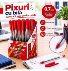 Pix cu bila DOIPHLA Clear Stick GP730, rosu, 0,7 mm (50/1000/4000)