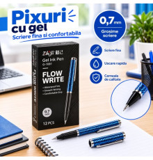 Гелевая ручка FLOW WRITE G-1081, синяя, 0,7 мм (12/1728)