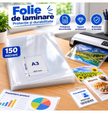 Folie pentru laminare A3, 150 microni, 100 bucati