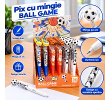 Ручкa шариковая с мячом на пружине BALL GAME, 0,5мм,синиеMP-6700 (36)