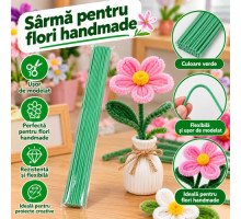 Sarma pentru flori handmade, verde 30cm 50buc