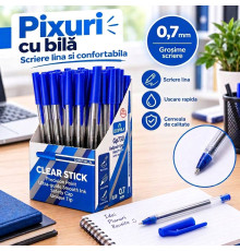 Шариковая ручка DOIPHLA Clear Stick GP730, синяя, 0,7 мм (50/1000/4000)