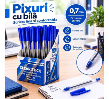 Pix cu bila DOIPHLA Clear Stick GP730, albastru, 0,7 mm (50/1000/4000)