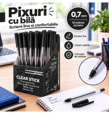 Шариковая ручка DOIPHLA Clear Stick GP730, черная, 0,7 мм (50/1000/4000)